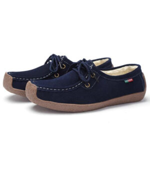 Dámska mokasína v semišovej farbe so šnúrkami