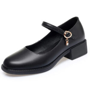 Elegante mocassion met vierkante hakken