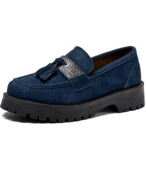 Wildleder-Loafer im Retro-Stil mit Quasten