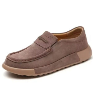 Dámske mokasíny na platforme so semišovým efektom