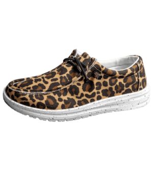 Damen-Loafer mit Leopardenmuster und flacher Sohle