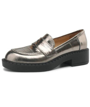 Μαύρα Loafers με Χοντρό Τακούνι Γυναικεία