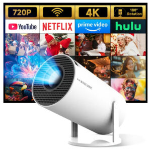 Magcubic HY300 4K Mini Projector – Android 11, Dual WiFi 6, 260 ANSI Lumens, Bluetooth 5.0 Wireless Connectivity